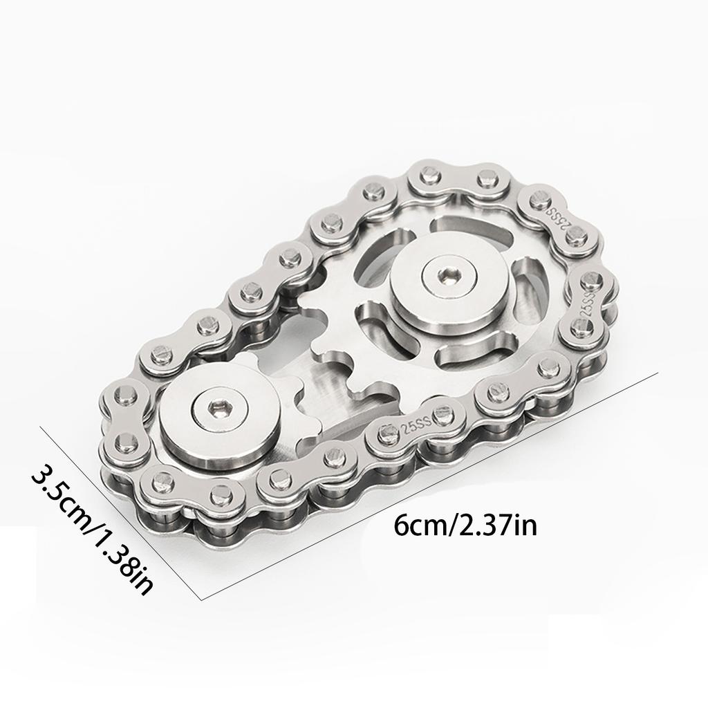 Metal Gear Chain Fingertip Gyroscope, Finger Chain Decompression Toy, Decompression Artifact