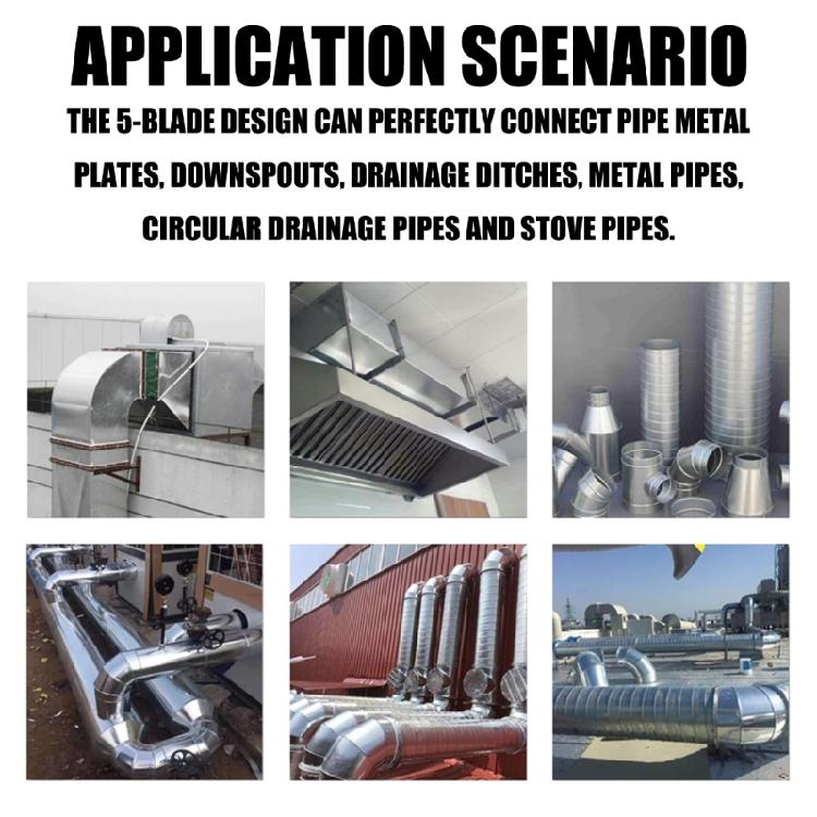 High Performances Metal 5Blade Crimping Tool For Repairing Mismatched Connection In Ductwork And Downspout Installations