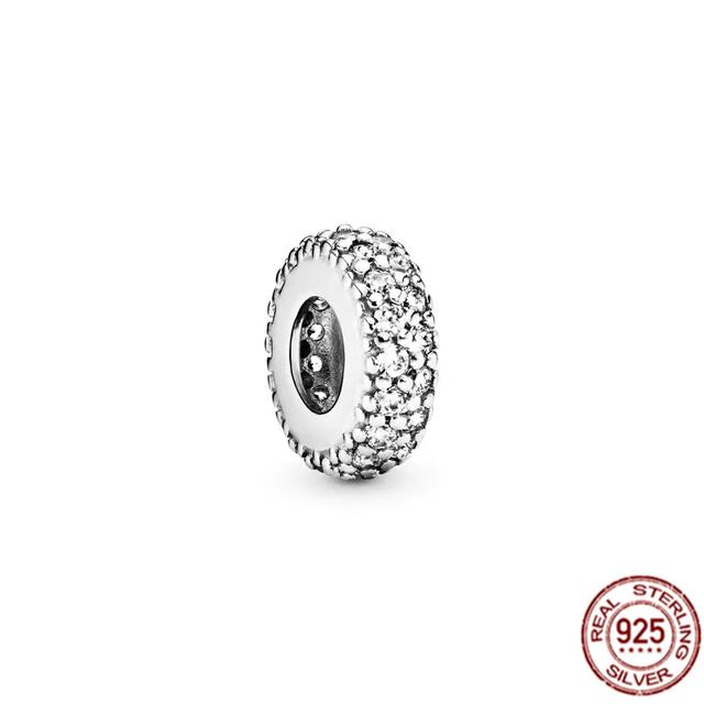 925 Sterling Silber Funkelnde Schneeflocken-Herzen, quadratische Charm-Perlen, passend für Original-Fasion-Armbänder, Schmuck, Geschenk