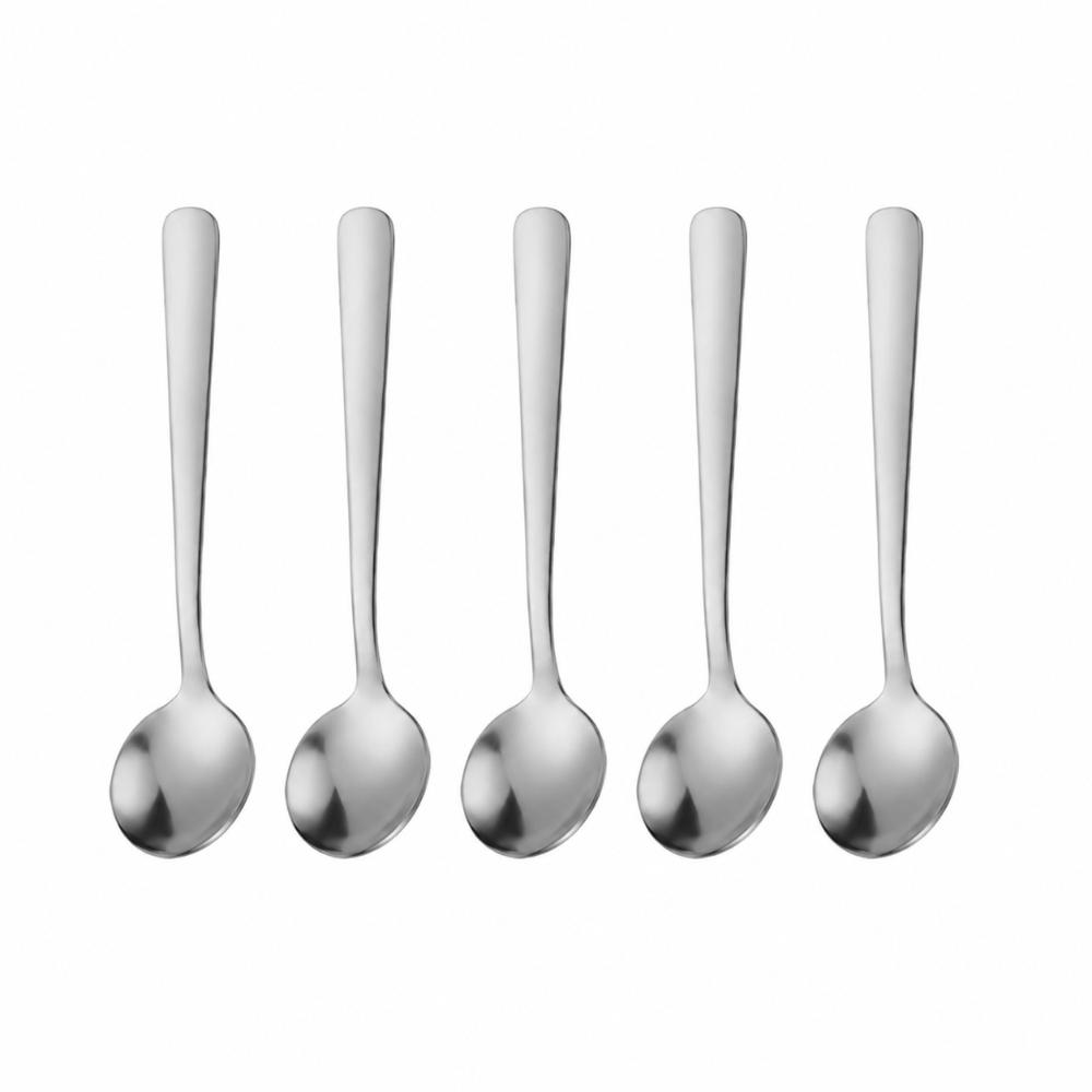 5PCS Durable Tiny Spoons 304 Stainless Steel Mini Spices Spoons Condiment Spoons  Condiment Serving