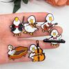 Cute Musician Duck Enamel Brooch Creative Cartoon Violin Piano Baton Guitar Animals Lapel Pins Backpack Jewelry Gifts For Kids