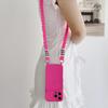 Candy Cute Lanyard Case For iPhone 16 Pro Max 12 11 13 15  14 Pro Shockproof Solid Braid Crossbody Neck Cord Strap Soft Cover