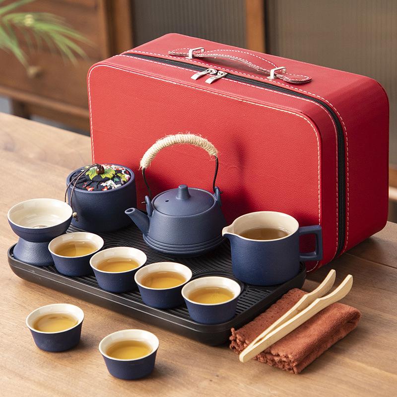 Ceramic Outdoor Camping Portable Travel Tea Set Business Company Events Wedding Gifts