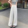 White Linen Wide-leg Pants Women's Summer Thin High-waisted Drooping Old Money Wind Straight Cotton and Linen Straight Suit Casual Pants