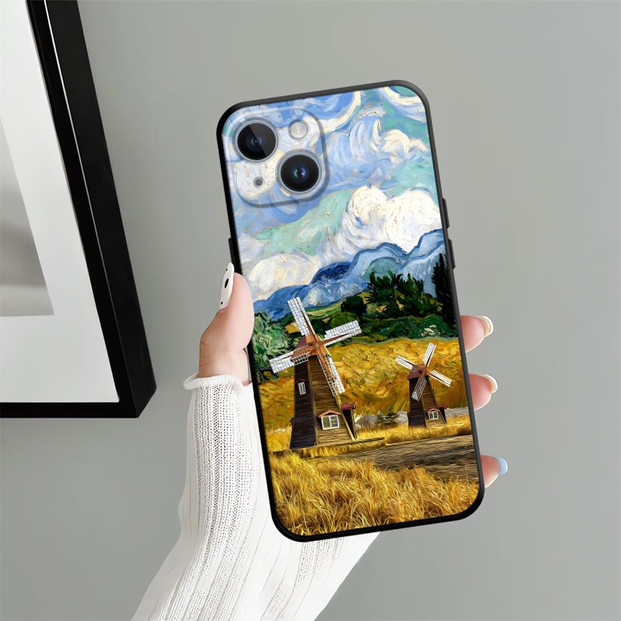 Case for Apple iPhone 17 Pro Max 13 15 Pro 7 8 16 XR XS MAX 11 Air 12 14 Funda Phone Cover Creative Oil Painting Scenery