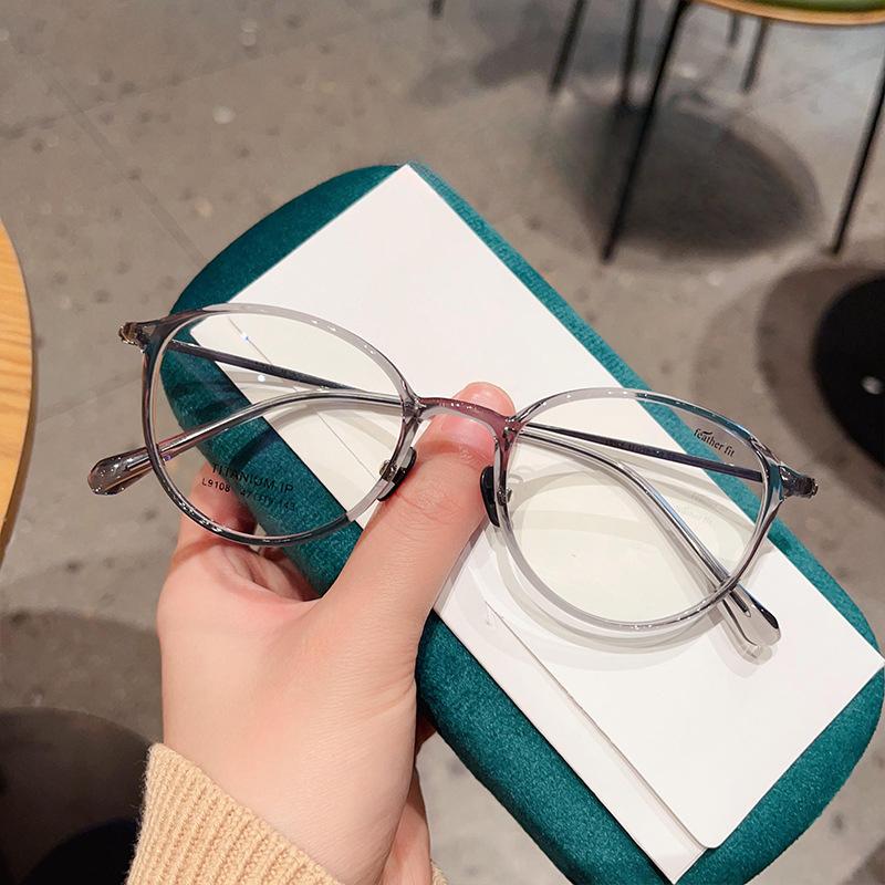 

Новые супер светло-коричневые очки в титановой оправе Tr90, женская маленькая овальная оправа для очков