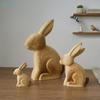 Animal Room Decor Horse Rabbit Cat Giraffe Wooden Sculptures DIY Painted Materials Craft  Decor Handmade Figurine Gifts