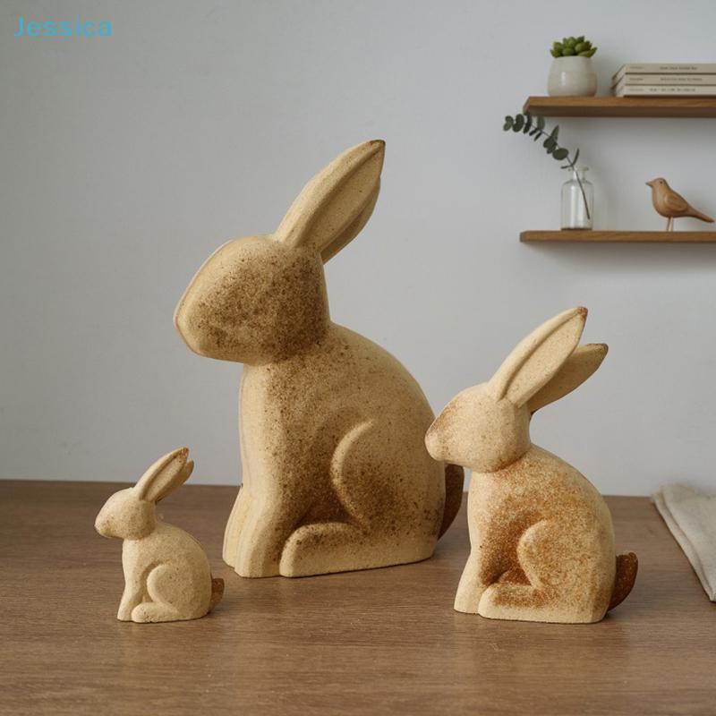 Animal Room Decor Horse Rabbit Cat Giraffe Wooden Sculptures DIY Painted Materials Craft  Decor Handmade Figurine Gifts