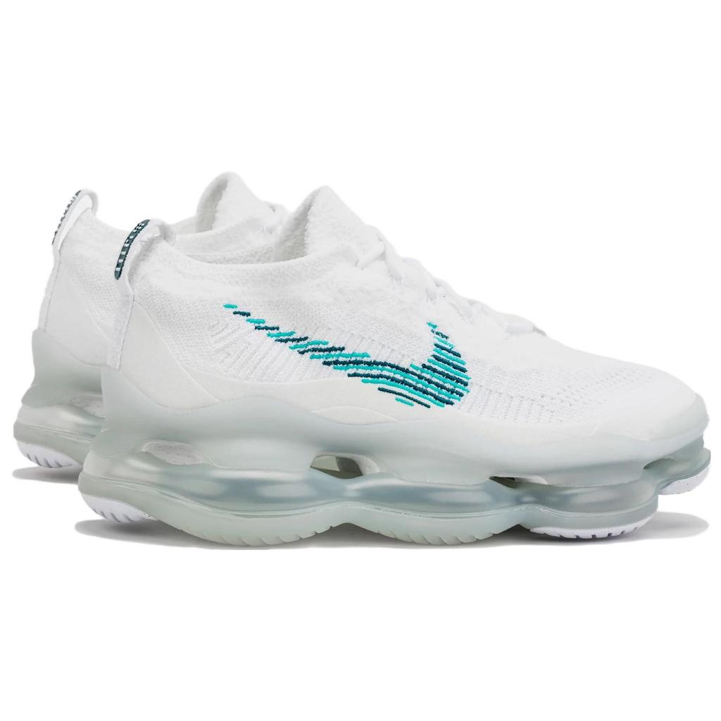 Nike Unisex tenisky Air Max Scorpion Flyknit bielej farby s priehľadnými smaragdovo zelenými prvkami, zemito modré DJ4701-100