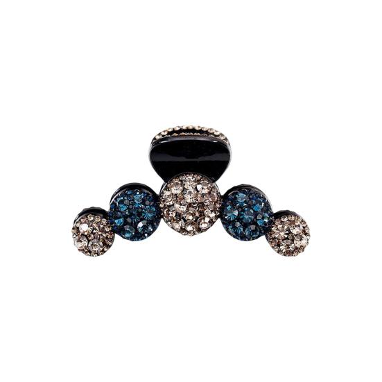 

Bright Color Crossing Teeth Hair Claw Shining Rhinestone Big Hair Clip Styling Tool синій