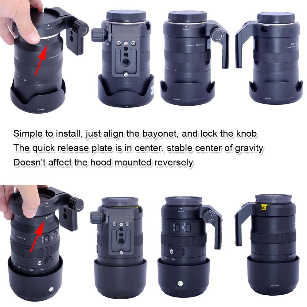 Tripod Mount Tripod Mount Lens Support Lens Bracket Tripod Compatible with Tamron Di III RXD Di III RXD Di III VXD A056 ARCA Ball Head Clamp