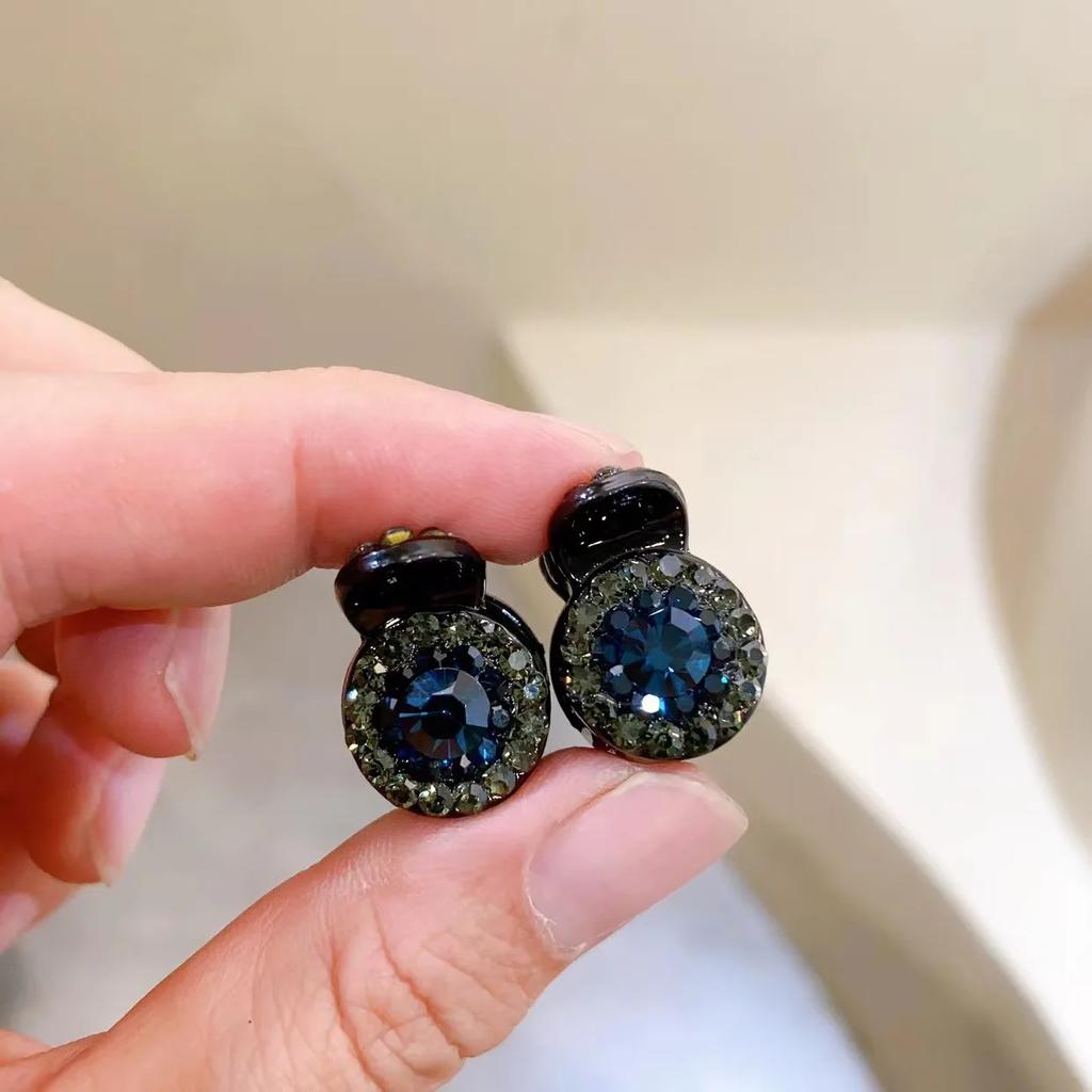 2Pcs Circular Rhinestone Small Hair Claw Women Girls Sweet Cute Hair Claw Clip Small Hairpin Crab Clips Hair Styling Accessories