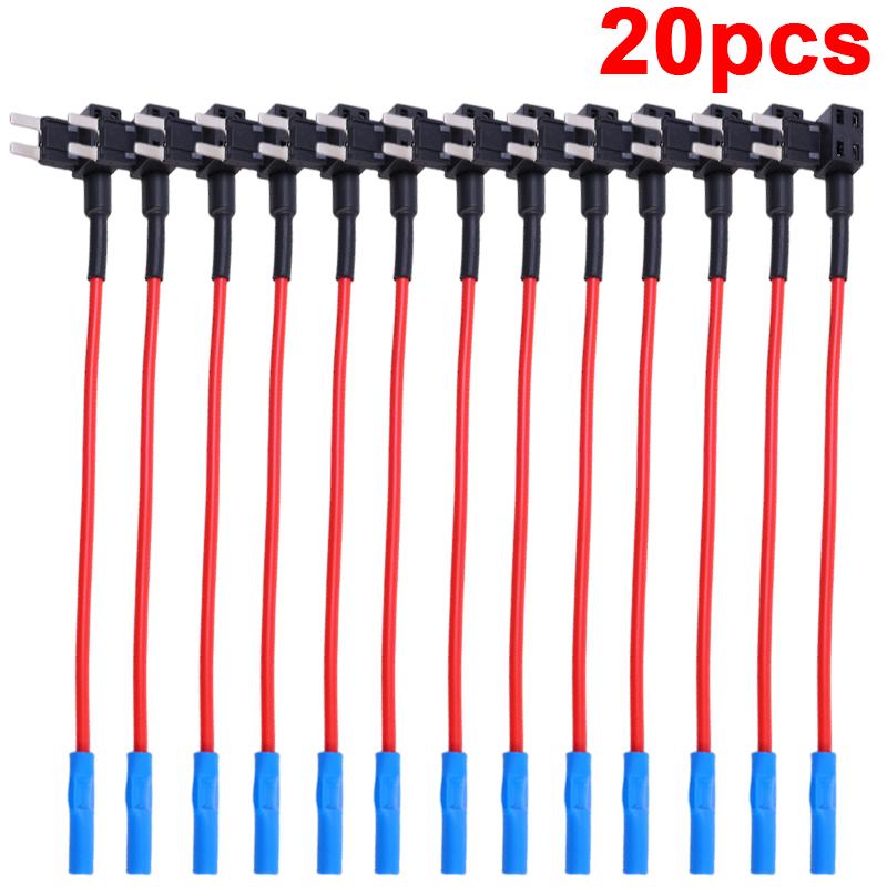 32V MINI SMALL MEDIUM Size Car Fuse Holder Add-a-circuit TAP Adapter Micro Mini Standard ATM Blade Fuse for Cars Vans 20/10/5pcs Fuses4