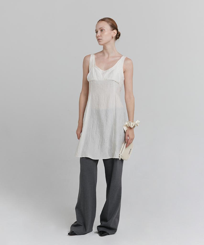 Loutaideu Wrinkle Sleeveless Dress [Ivory]