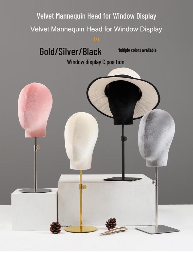 Black Mannequin Head for Displaying Wigs, Hats, and Accessories