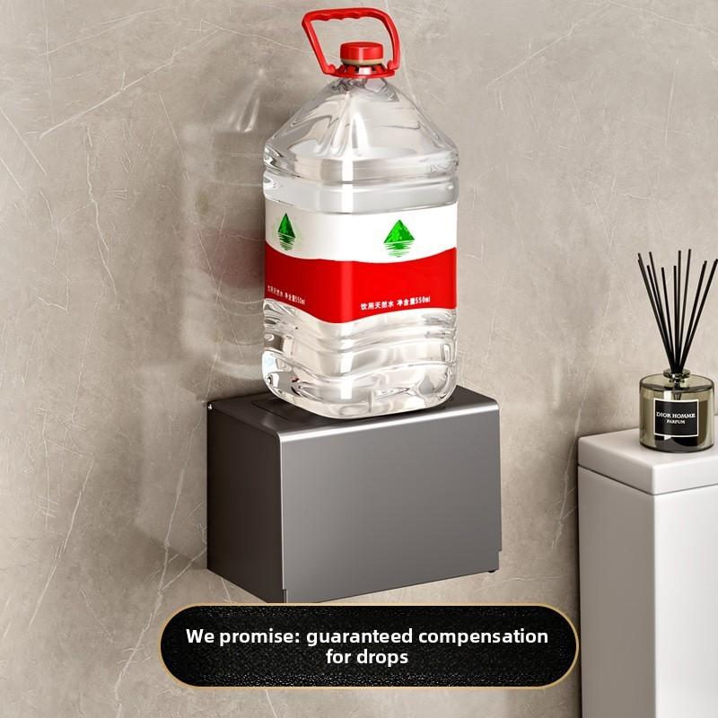 Aluminum Alloy Bathroom Paper Holder With Nodrill Mount For Toilet And Shower Storage