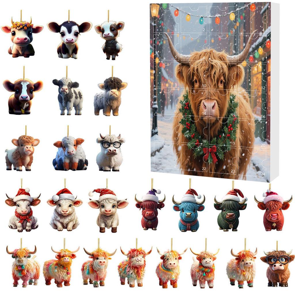 Weihnachts-Blindbox Mit Yak-Tier Acryl-Dekorationen Für Feiertagsbaum-Hänger Und Party-Geschenke