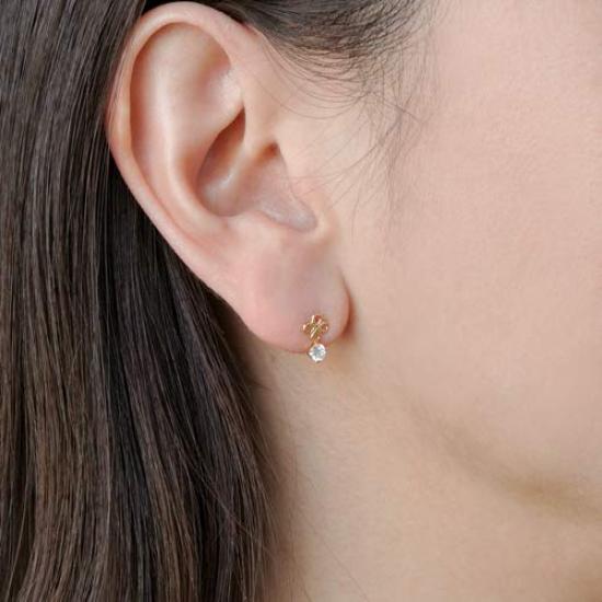 VA Vendome Aoyama 10K Yellow Gold with Cubic GAVA0030 CZ [Official] Earrings, Zirconia,