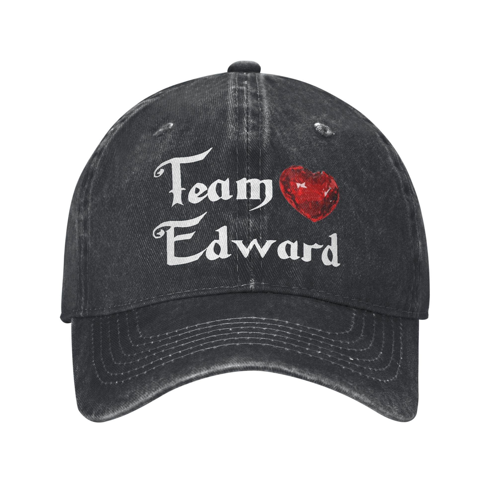 Vintage Team Edward Twilight Baseball Caps Unisex Distressed Washed Snapback Cap Outdoor Running Golf Gift Caps Hat One Size