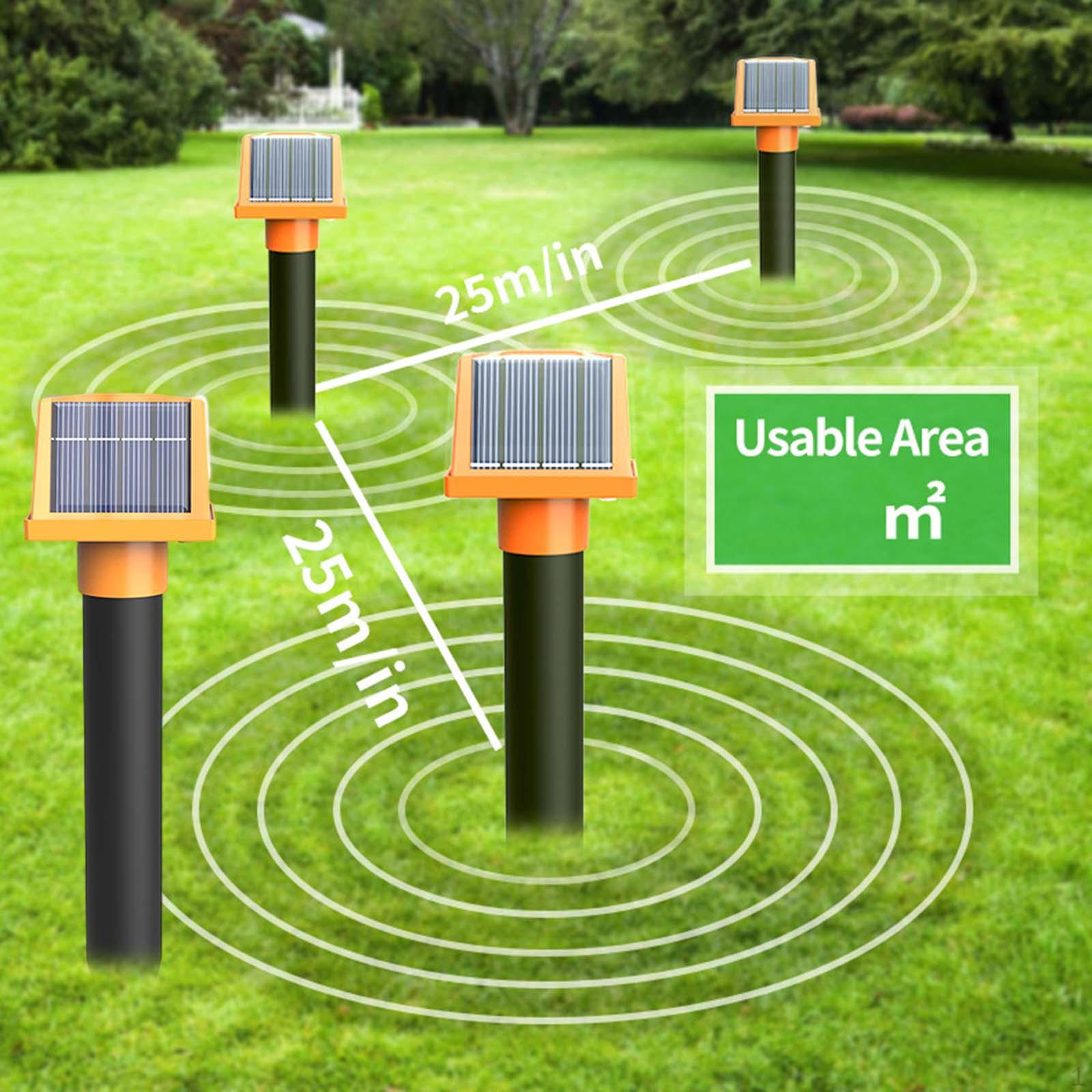 4x Mole Repellent Solar Powered Groundhog Stakes for Lawns Outdoor