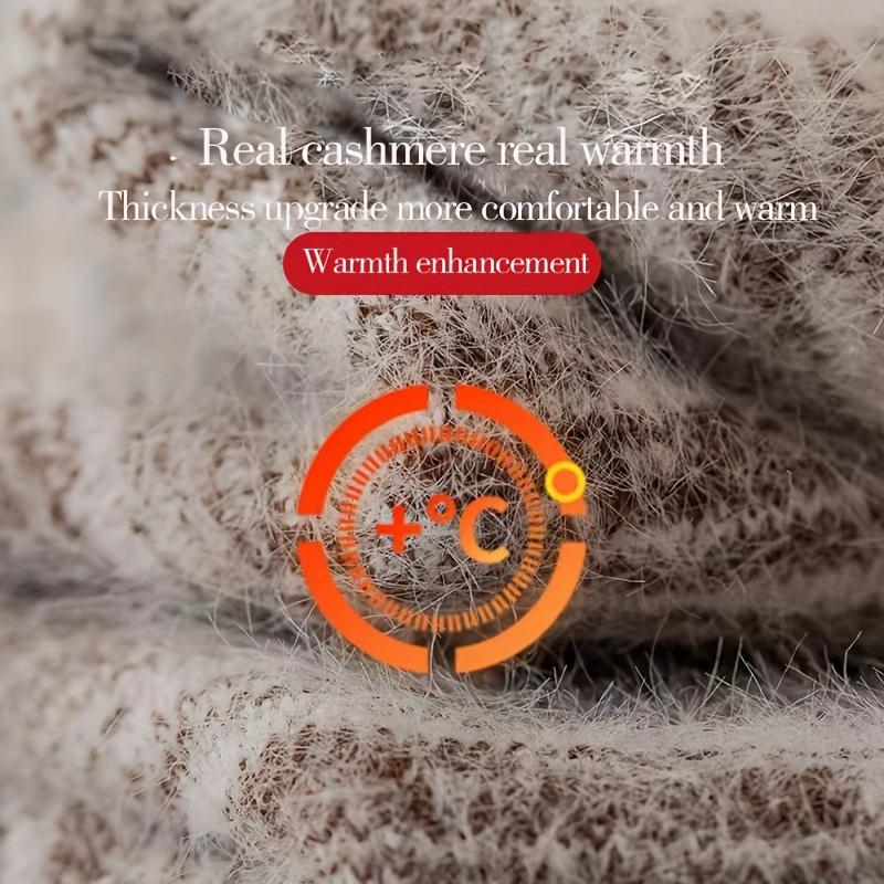 Winter Warm Knee Pads Thickened Cashmere-Blend Non-Slip Leg Sleeves Thermal Coldproof Joint Protection Cycling Hiking Knee Brace