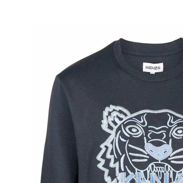 Kenzo Sudaderas para Hombre Azul Cuello Redondo Peso Moderado FB65SW1244XF-79