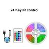Sada RGB LED světelných pásků: 5V USB, 5050, 24tlačítkové dálkové ovládání a Bluetooth, podsvícení televizoru