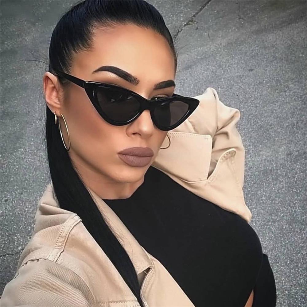1PC Sexy Cat Eye Triangle Sunglasses Retro Female Eyewear UV400 Sun Glasses Polarized Streetwear Trending Fashion Ladies Glasse