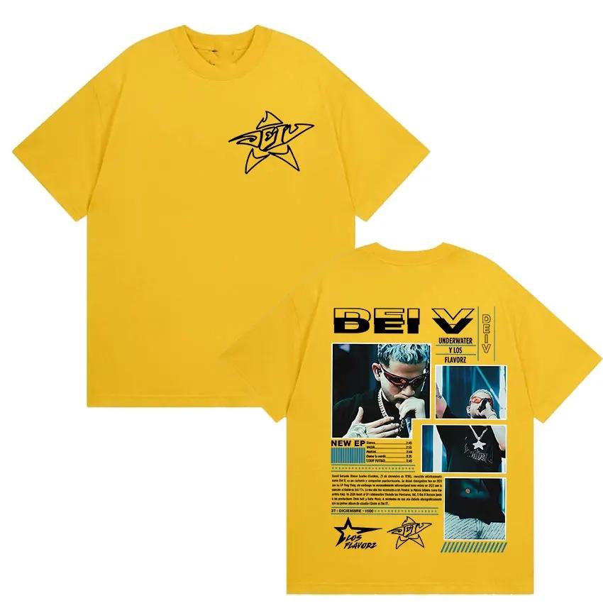 Rapper Dei V Underwater Album Merch 2026 Tee Shirt Men's Clothing High Quality Fashion T-shirt Hip Hop Oversized Cotton T Shirts