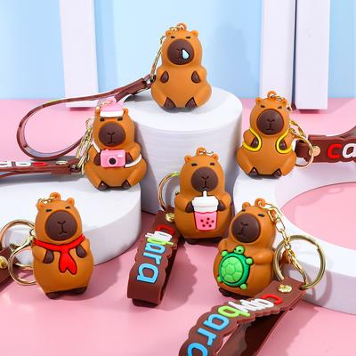 1-20 STÜCKE Niedlicher Capybara Schlüsselanhänger Mode Taschenanhänger Niedliches Tier Schlüsselanhänger Zubehör für Mädchen Kinder Rucksack Dekoration Geschenkidee
