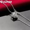 925 Sterling Silver 18 Inch Tennis Pendant Necklace Jewelry