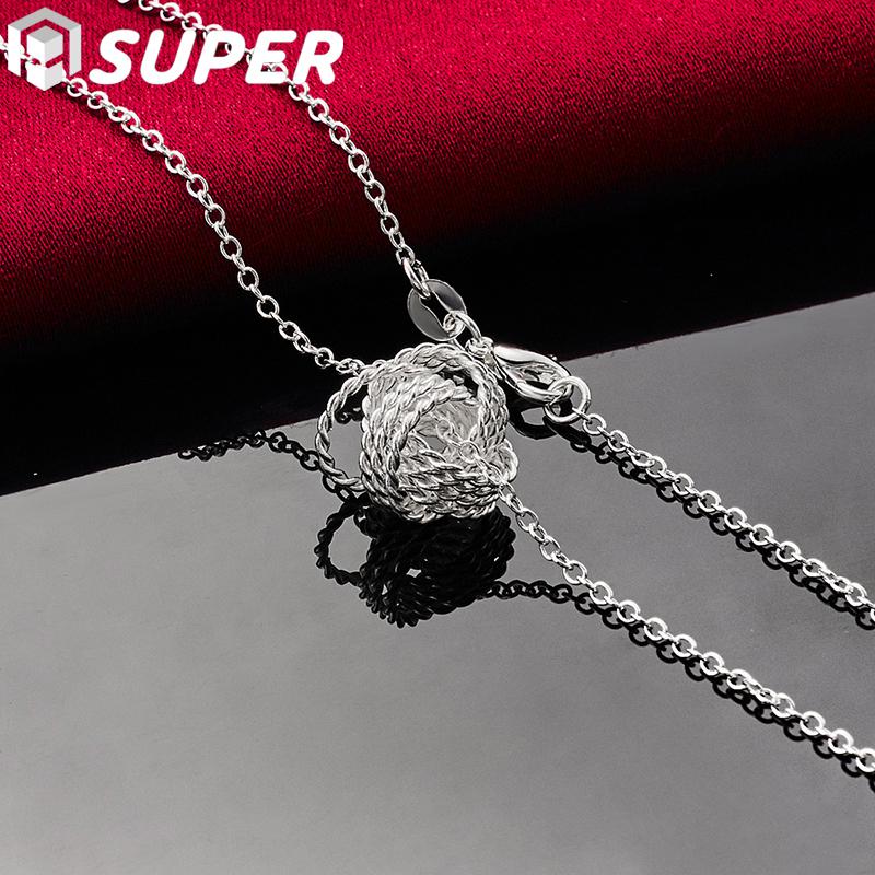 925 Sterling Silver 18 Inch Tennis Pendant Necklace Jewelry