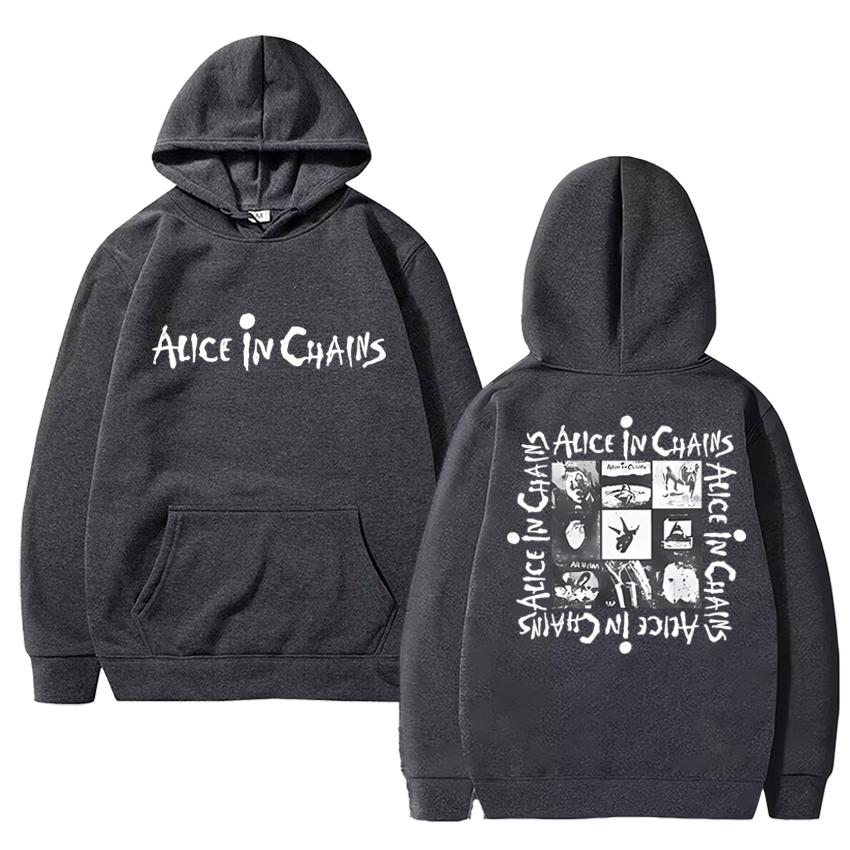 

Гарячий Рок-гурт Alice in Chains Новий Альбом Худі з двостороннім принтом Унісекс вінтажний Флісові светри Чоловіки жінки Повсякденний Светр S темно-сірий колір