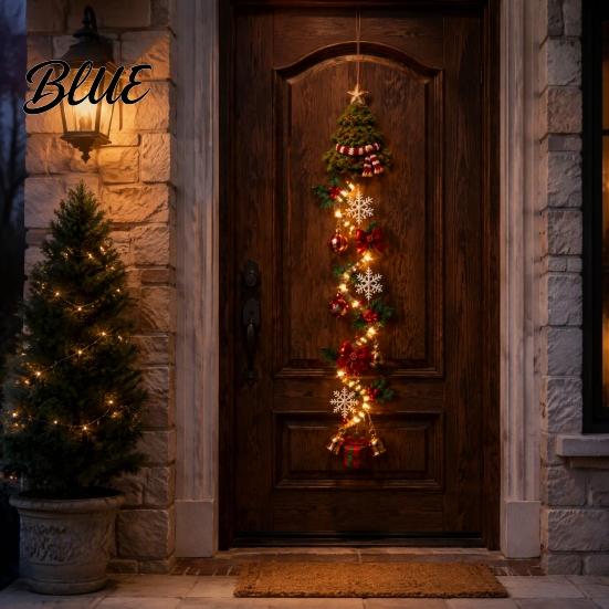 Unique Housewarming Gift Ornament with Door Hanger Glowing Christmas for Her Crochet Spiral LED Lights