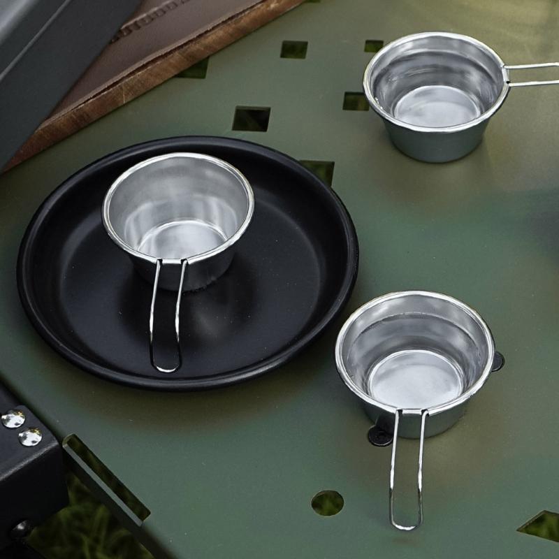 Camping Cookware Multipurpose Stainless Steel Cup with Hook Handle 50ml Capacity For Hiking Backpacking Adventure