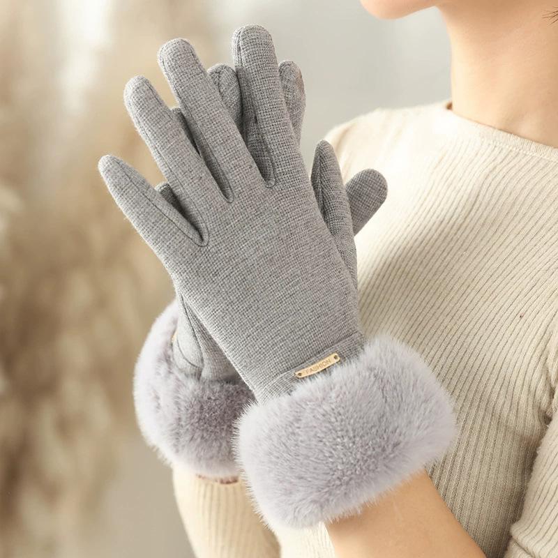 Gloves For Women In Autumn And Winter  Thickened With Velvet For Warmth