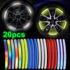 20pcs Car Wheel Reflective Colorful Laser Luminous Tire Anti-collision Stickers Personalized Creative Motorcycle Electric Car Stickers