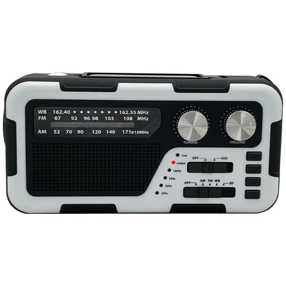 Emergency Weather Radio 2000mAh Rechargeable Battery Portable Hand Crank Solar Weather Alert Radio AM/FM/NOAA Channel