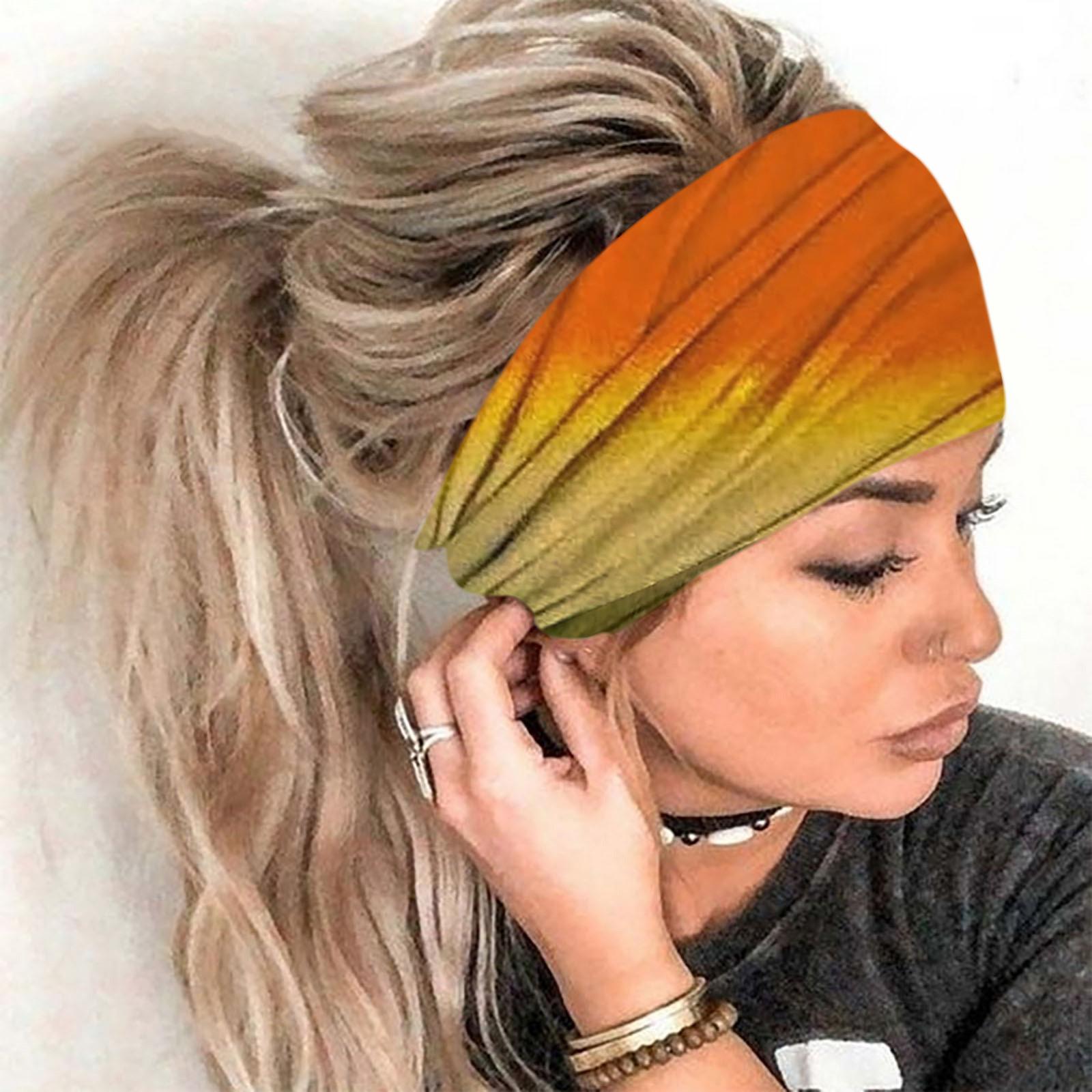 

Женская повязка на голову с принтом, спортивная повязка для волос с широким краем, повязка на голову для йоги, мягкая повязка для волос, головной убор, повязка для волос 4