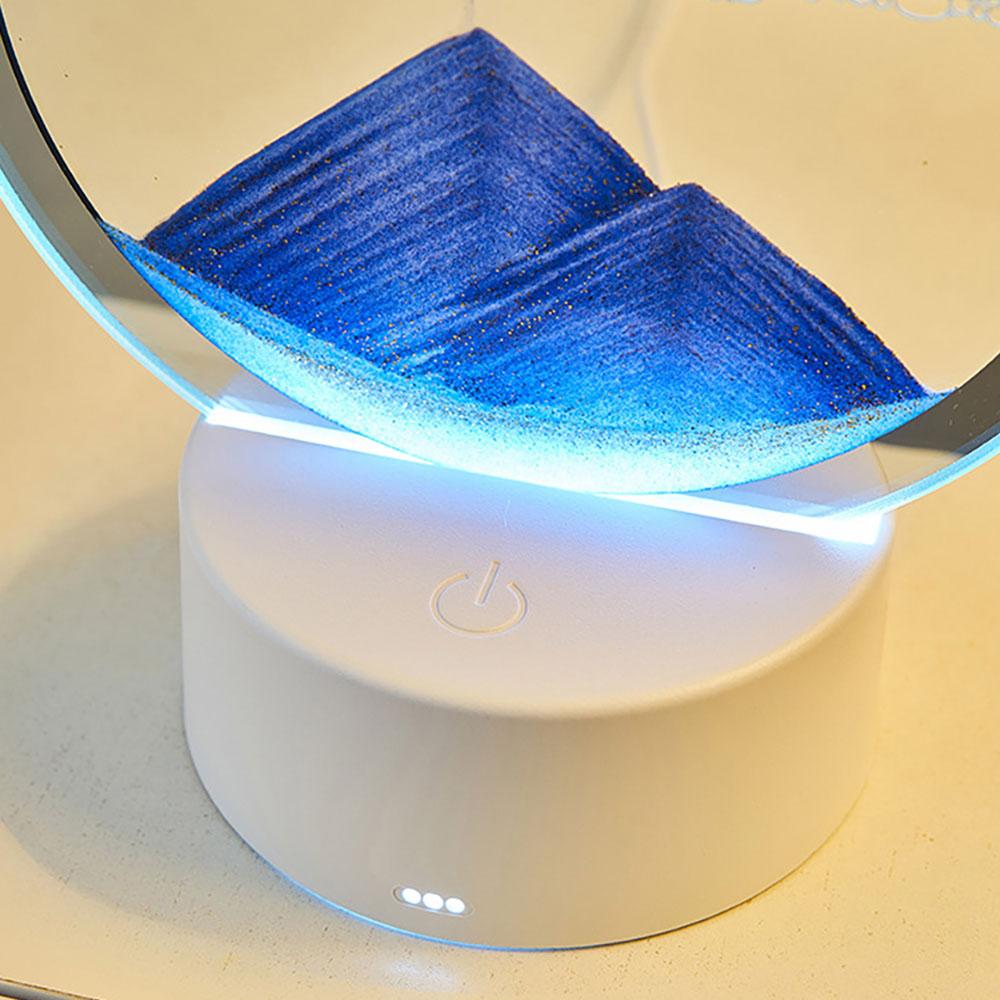 3D Treibsandlampe Atmosphärenlicht Ornament Kreatives Geschenk Sanduhr USB Nachtlampe Tischlampe Büro Firma Schlafzimmer Dekoration