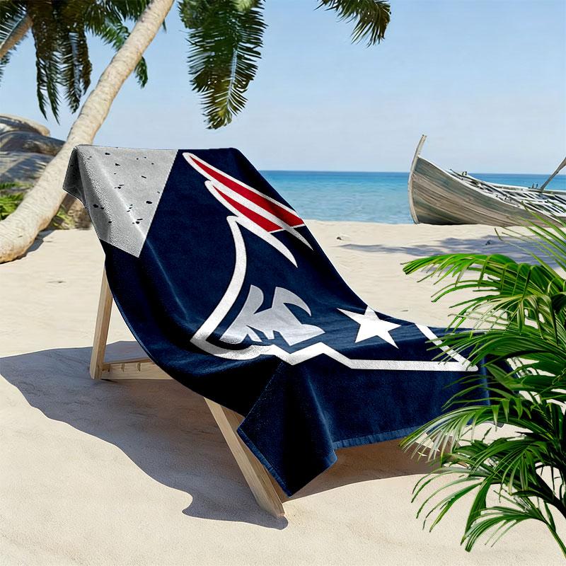 NE Patriots Print Beach Towel, Large Soft Quick Dry Towel for Beach Camping Swimming