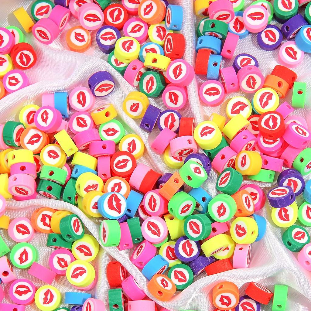 30ks/sáček 10mm Hliněné vymezovací korálky Oválný tvar Rty Korálky Korálky z polymerové hlíny Volné vymezovací korálky Pro výrobu šperků Ručně vyráběné doplňky