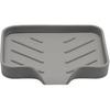BokWin 1 Pack Silica Gel Soap Dish with Drain, Self Draining Soap Tray for Shower, Bathroom and Kitchen Sink Organizer, Bar Soap Holder, Grey,