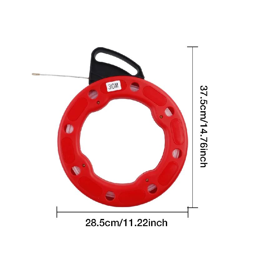 30M Nylon Professional Cable Puller, Fish Tape Reel Puller, 3MM Cable Fishing Tool, Portable Reel Conduit Duct Wire Pulling Tool