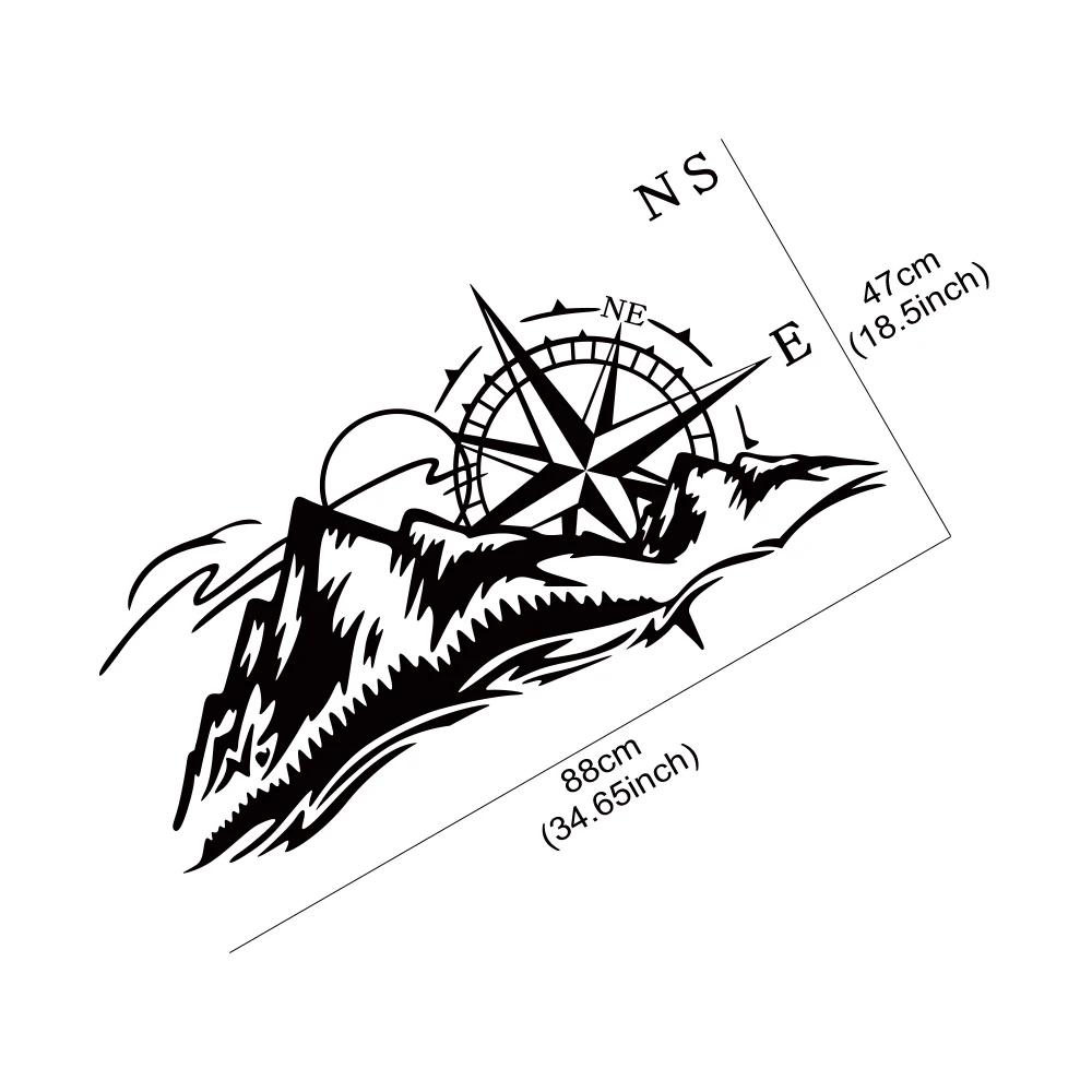 Compass Mountain Wind Rose Camper Rv Car Sticker Adventure Travel Explore Truck Motorhome Caravan Body Vinyl Decal Decoration