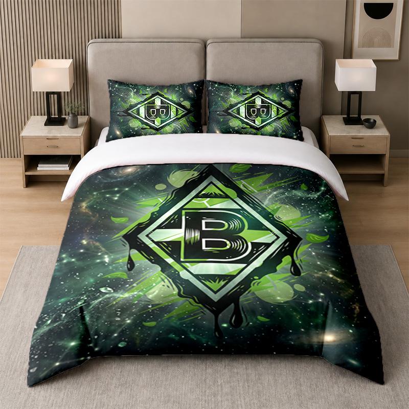 3Pcs Bedding SetBorussia Mönchengladbach Soft Bed Sheet and Two Pillowcases Home Bedroom Decor