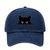 Small Black Cat Print Retro Street Feng Shui Wash Men and Women Baseball Cap Casual Outdoor Sun Hat