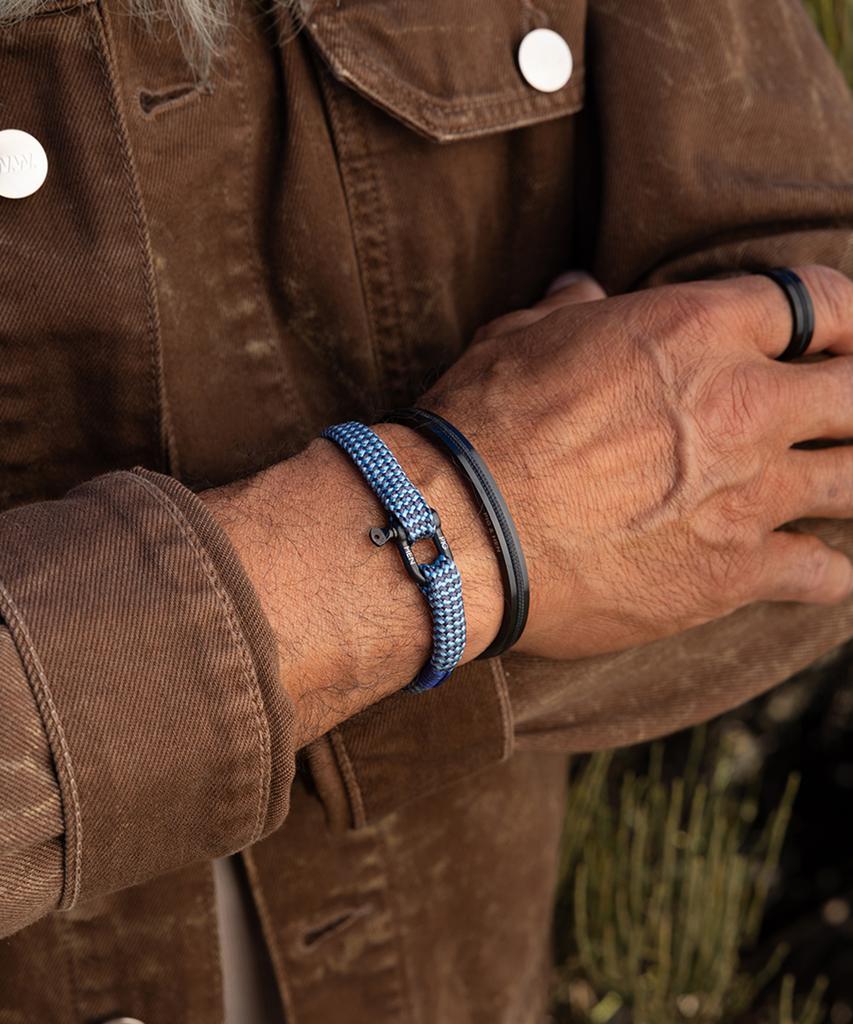 Pig&Hen Vicious Big Bracelet - Steel Blue X Slate Gray X Black
