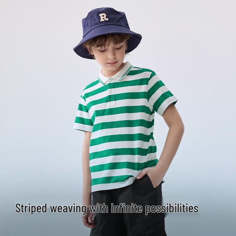 Balabala Boys' Striped Short Sleeve POLO Shirt