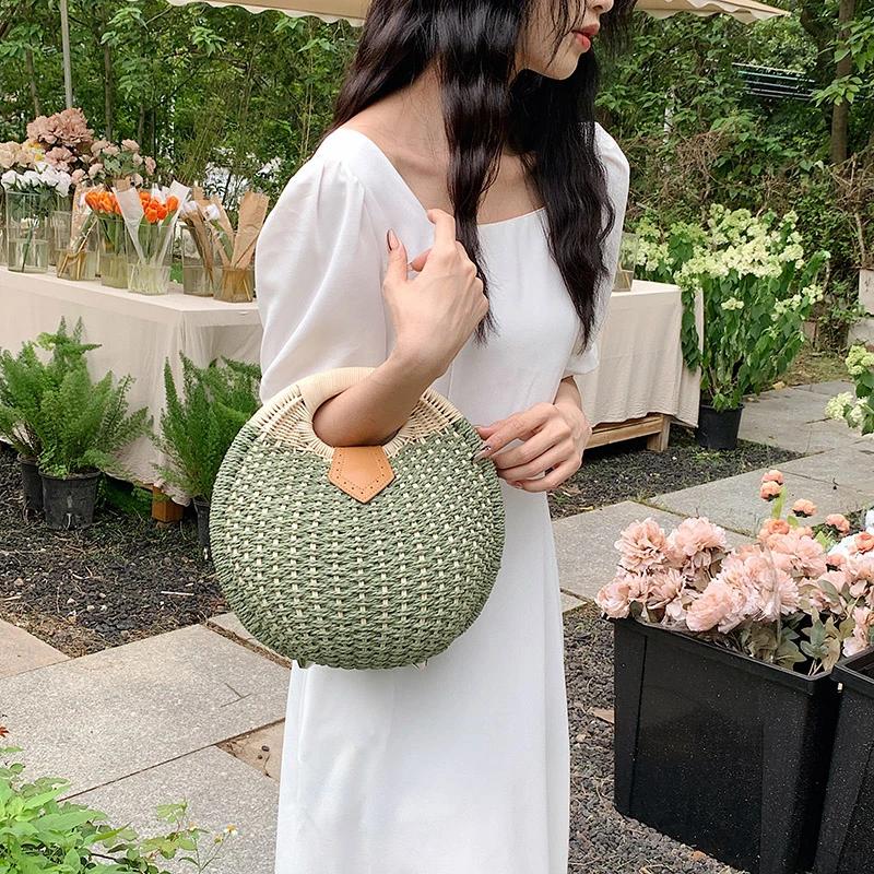 Gestrickte Henkeltasche National Shell Henkeltaschen Neuheit Süße Persönlichkeit Trendig Grasweben Prägnant und leicht Lässig Modisch